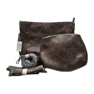 HK Cluf Bag Purse Brown Large & Small Bags Dust Cover & 3 Straps NWT